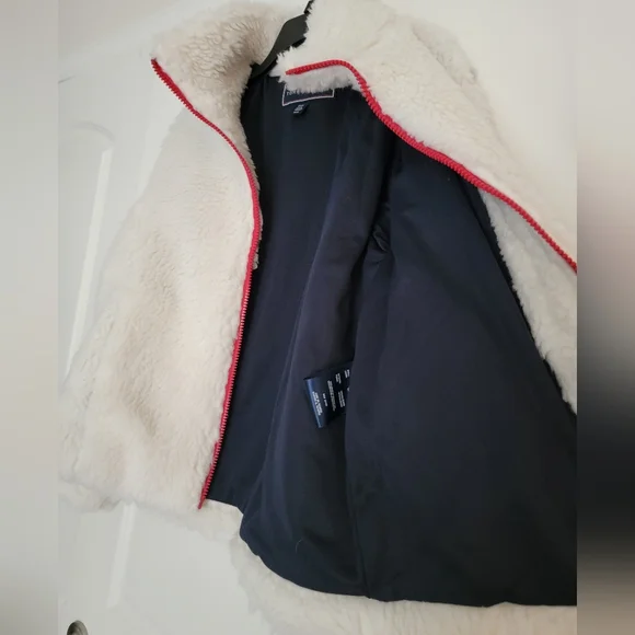 🇺🇲 Tommy Hilfiger fleece zip up jacket with contrast red zipper and flag logo - Picture 11 of 14